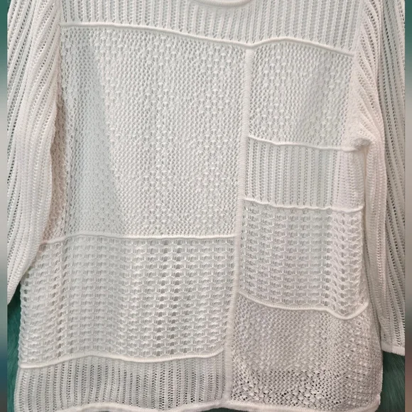 Alfred Dunner White Long Sleeve Cable Knit Sweater Size L - Picture 4 of 11